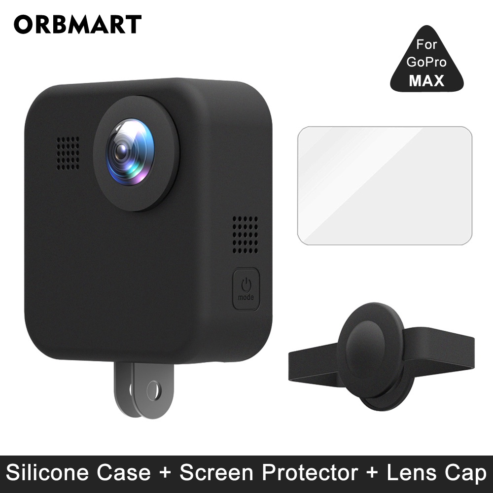~Silicone Case for GoPro MAX 360 Tempered Glass Screen Protector ...