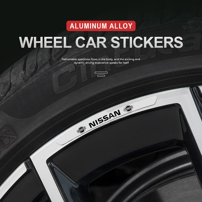 Rims Wheel Hub Edge 4pcs Stickers For Nissan Qashqai j10 X-Trail Murano ...