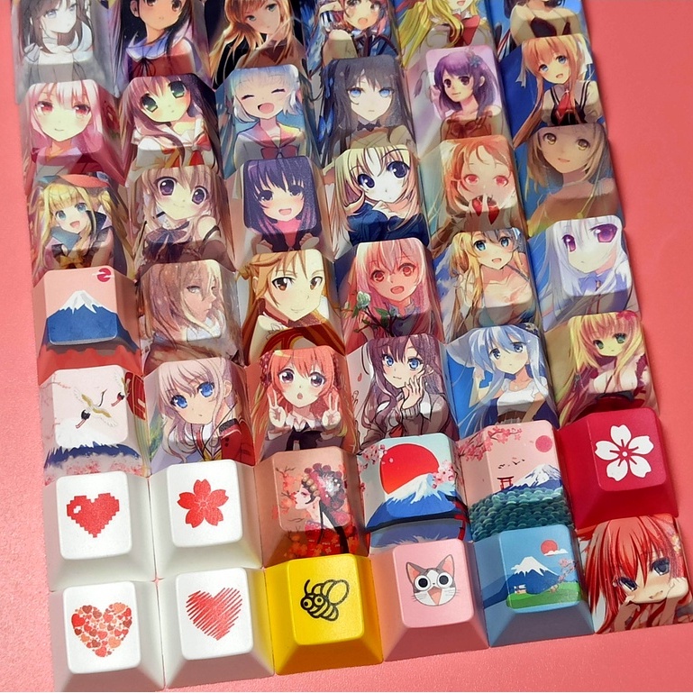 1PCS PBT Keycap Sublimation Anime Unique Cute Suitable For Mechanical ...