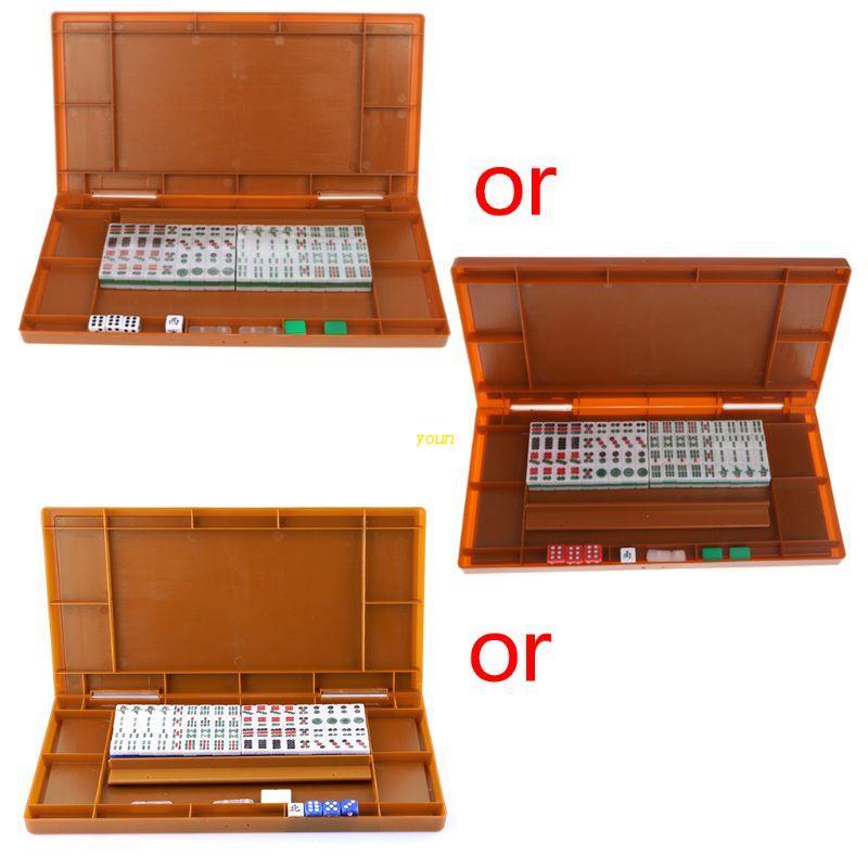Jeu De Mahjong Chinois Portable – 144 Tuiles 26 Mm – Valise De Transport, Dés, Règles – Camping Voyage