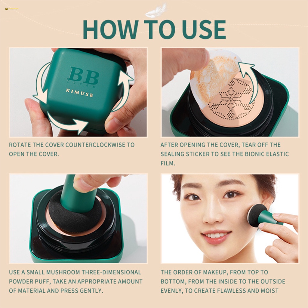 kimuse Light Silky Air Cushion BB Cream Natural Makeup Concealer Moisturizing Liquid Foundation