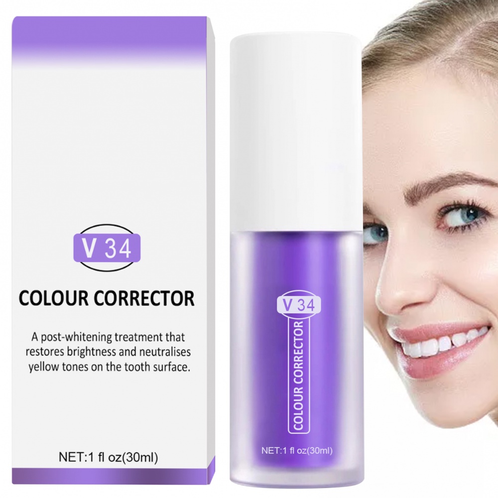 Teeth Whitening V34 Colour Corrector, Toothpaste Against Sensitive Teeth and Gum Repair, Gum