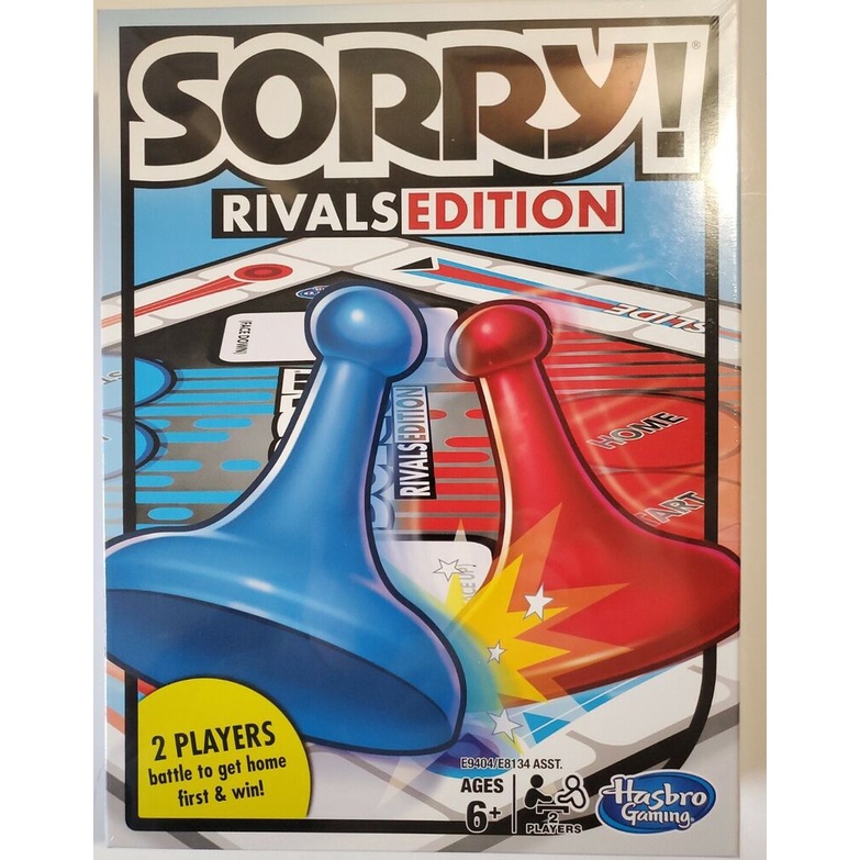 Hasbro Sorry! Special Rivals Edition Board Game 2 Players New & Sealed ...