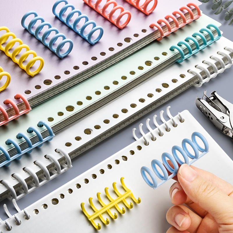 20 Pcs Loose Leaf Binders Book Binding Spine Ring Colorful For DIY