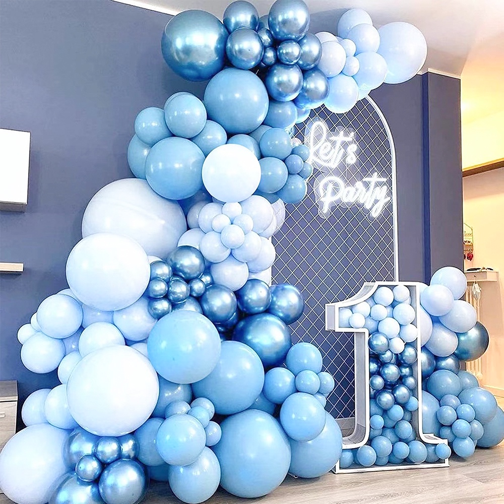 Blue Balloon Garland Arch Kit Wedding Baby Boy Birthday Decoration