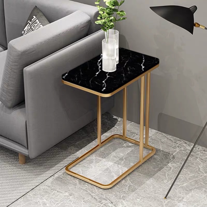 Side Table (White/Gold)mdf desk metal legs coffee tea counter stand