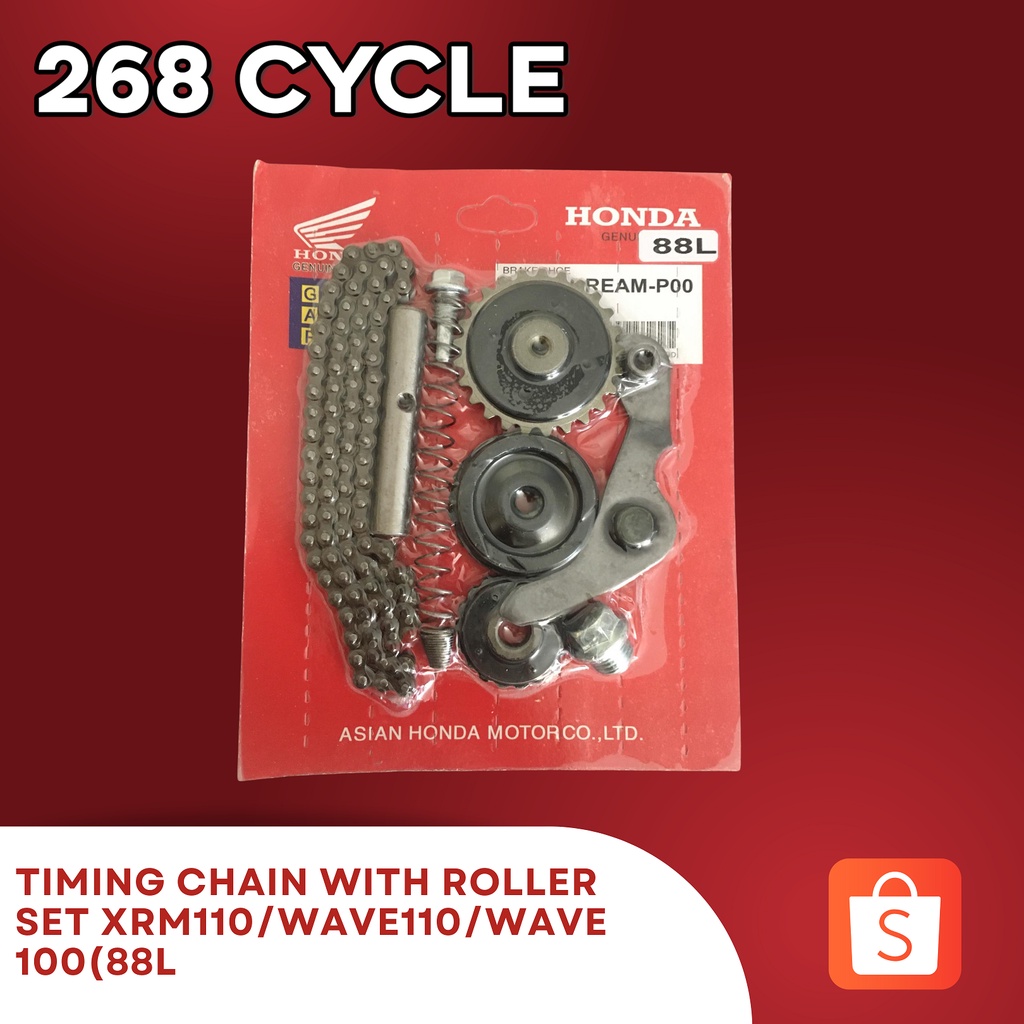 TIMING CHAIN WITH ROLLER SET XRM110/WAVE110/WAVE 100 88L OEM Shopee