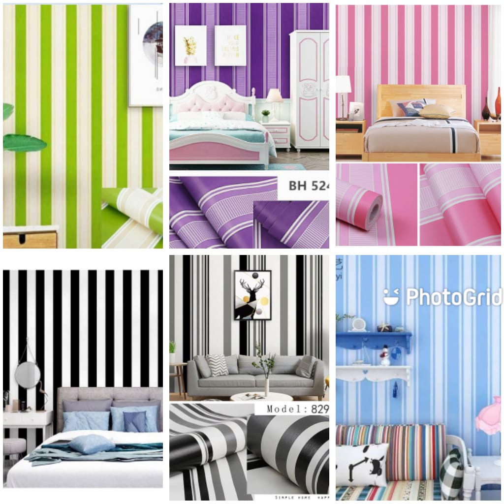 White Striped Wallpaper Stickers for Bedrooms, Living Room Decoration ...