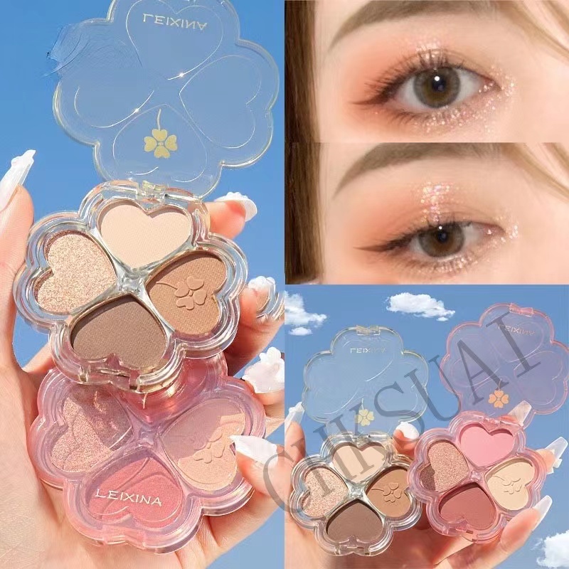 LEIXINA 4 color eyeshadow beauty makeup eyes shadow glitter shimmering