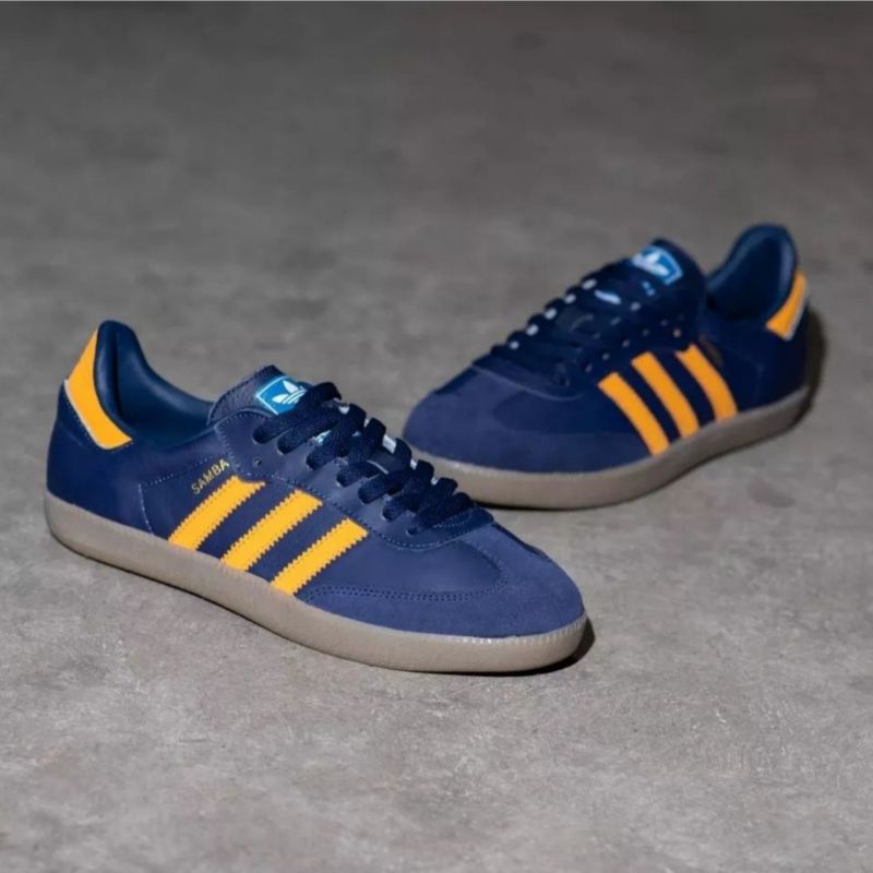 Adidas SAMBA NAVY ORANGE ORIGINAL MADE IN INDONESIA SNEAKERS Genuine ...