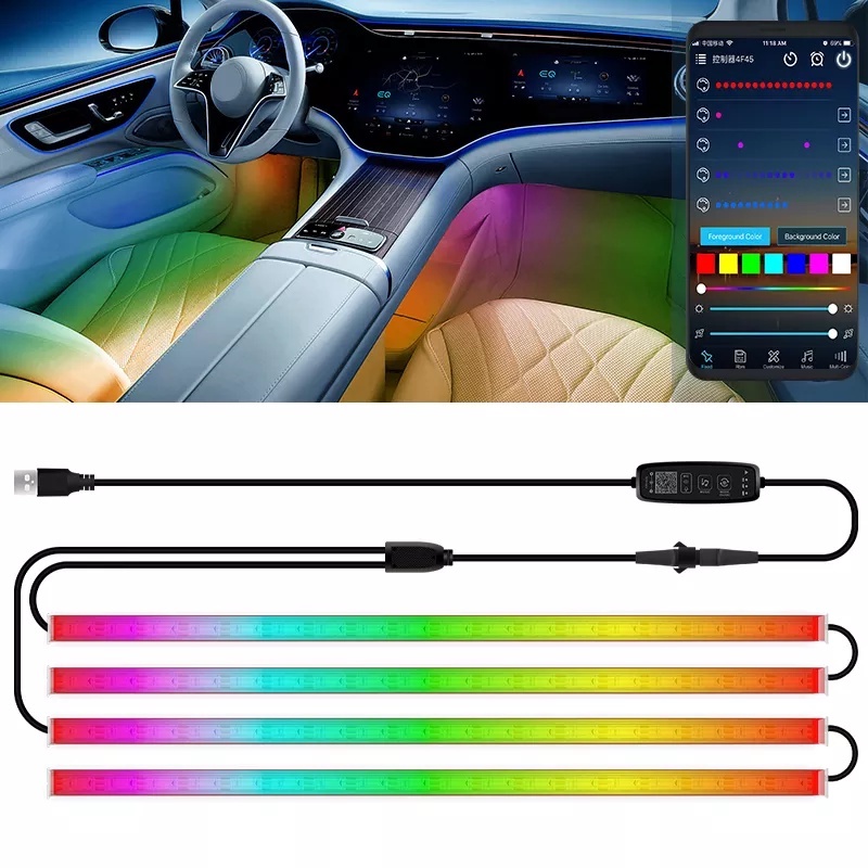 Bright full-color LED touch light under car seats, car interior ...