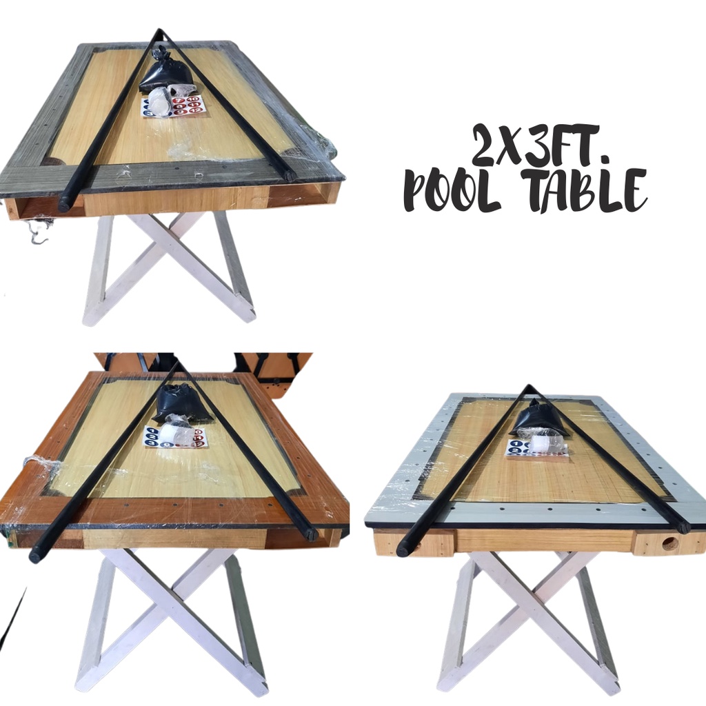 3 sets. Pool Table 2x3 ft. inches with 2 pcs pool tako, borax & Pichas ...