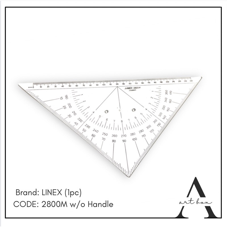 ARTBOX Nautical Protractor Triangle hypotenuse divided in MM | Shopee ...