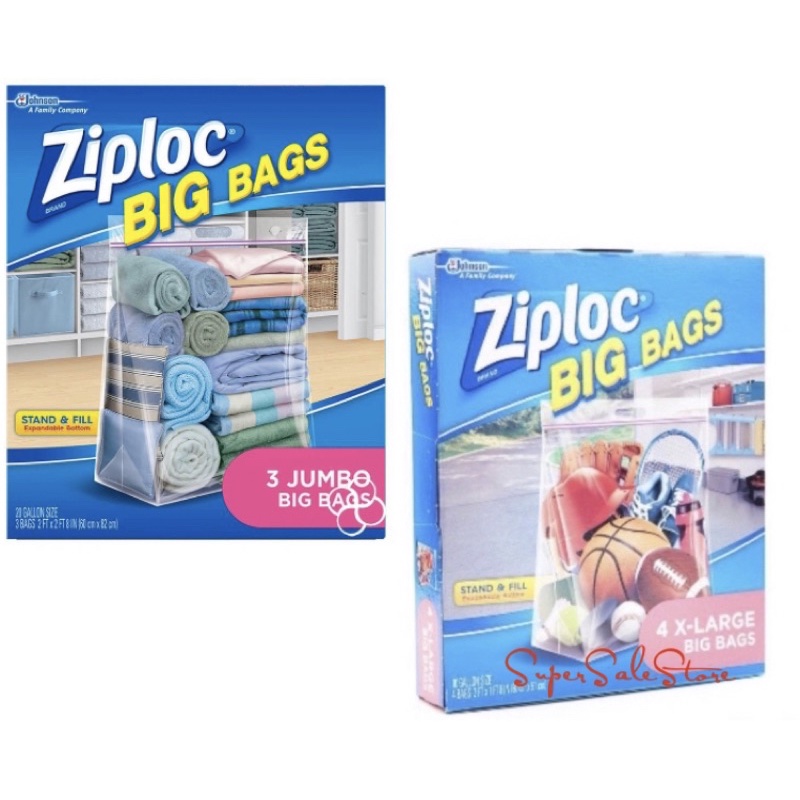 3 Boxes - Ziploc Big Bags - Large, X-Large, & Jumbo