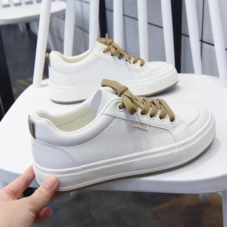 Bestseller Korea Fashion women Flat White Shoes Simplicity Low Cut Rubber Sneakers Shopee Philippines