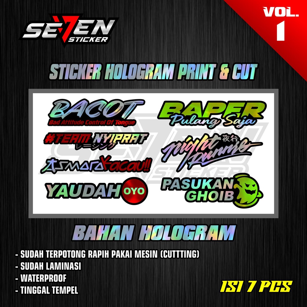 Sticker Racing Print & Cut Vol. 1 Material Vinyl & Hologram Sticker ...
