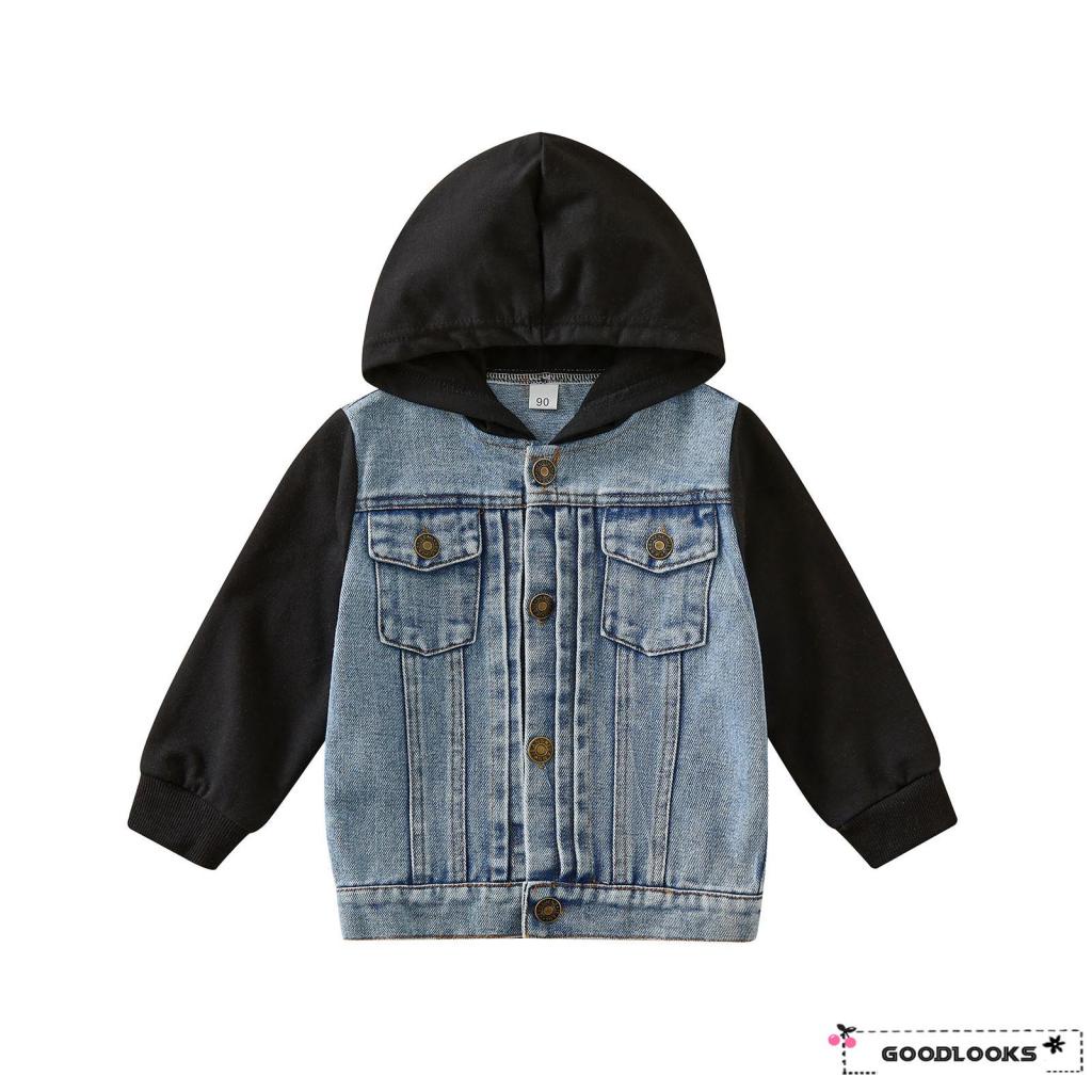 GD Kids Toddler Baby Boys Denim Jacket Button Down Hoodie Jeans Top Coat Casual Outerwear Green 4 5 Years Shopee Philippines
