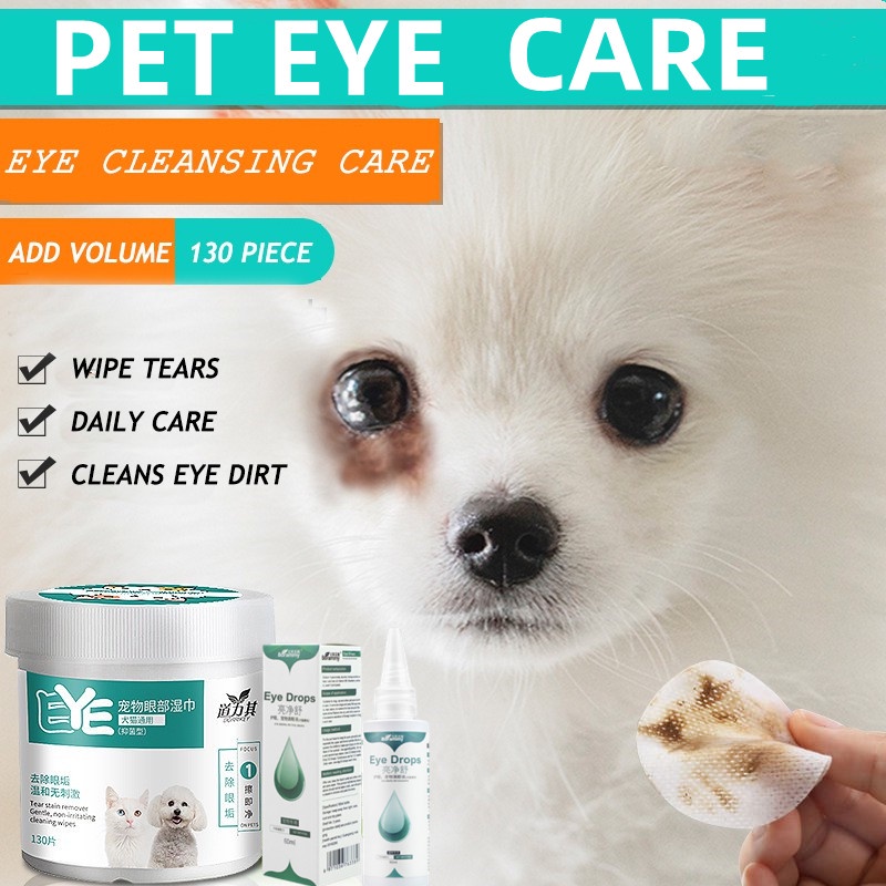 DEVEBY Pet Eye Care For Dogs Cats Eyes Tear Stain Removing Dirt Anti