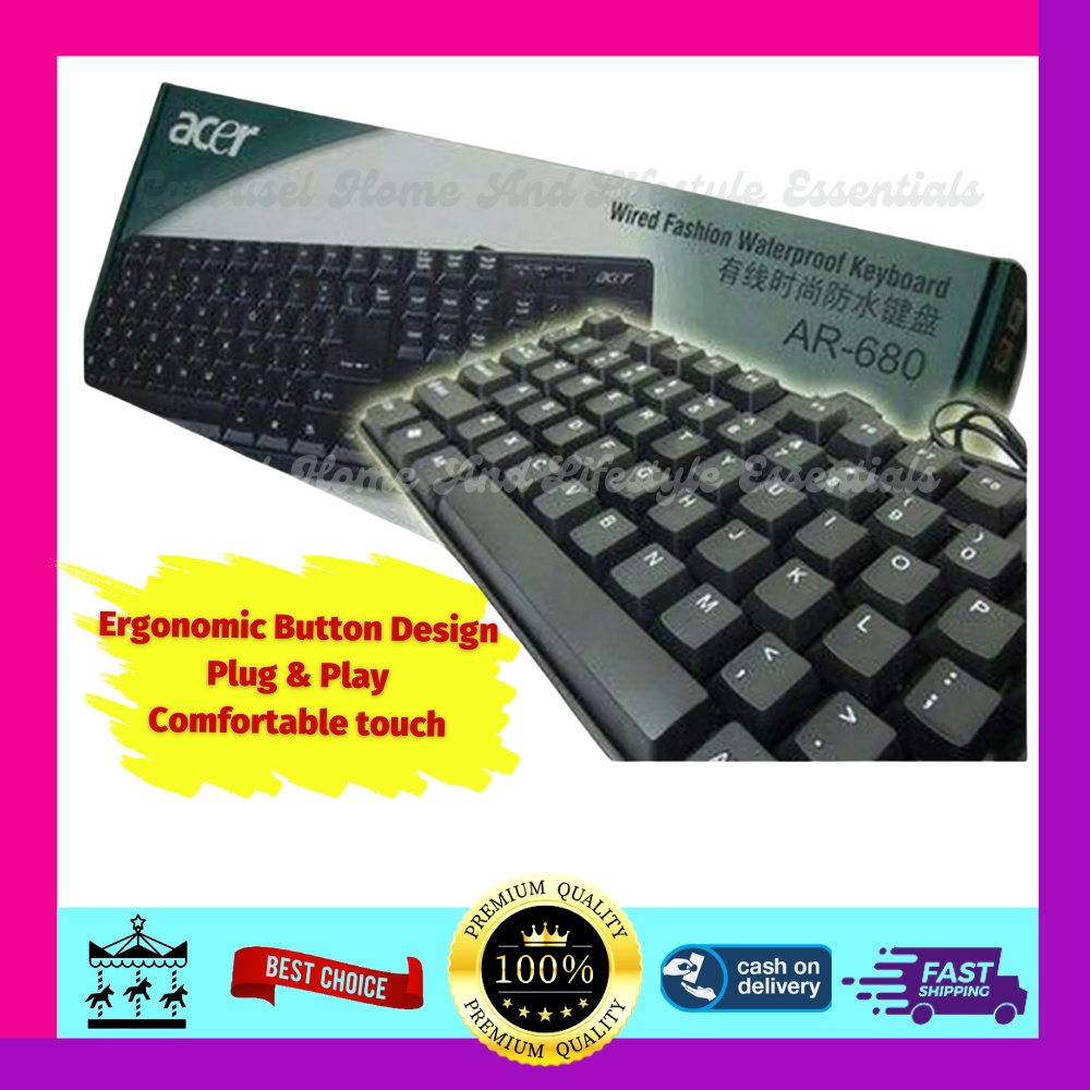 Acer AR-680 game USB Wired Keyboard | Shopee Philippines