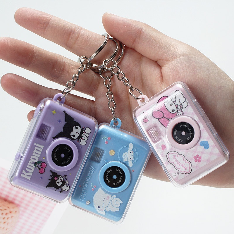 Sanrio Glow Camera Keychains toy LinaBell Keychain Pendant small camera toy keychain Children