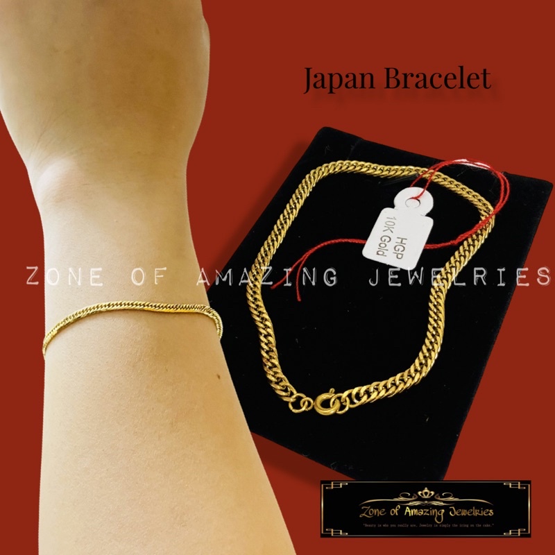 zoaj.ph 10K HGP Curb Japan Style Bracelet (Non Fading) | Shopee Philippines