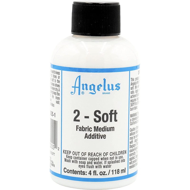 Angelus 2-Soft Fabric Medium Additive For Acrylic Paint- Mix to Paint  Canvas, Fabrics, Shoes, Clothes, Jackets