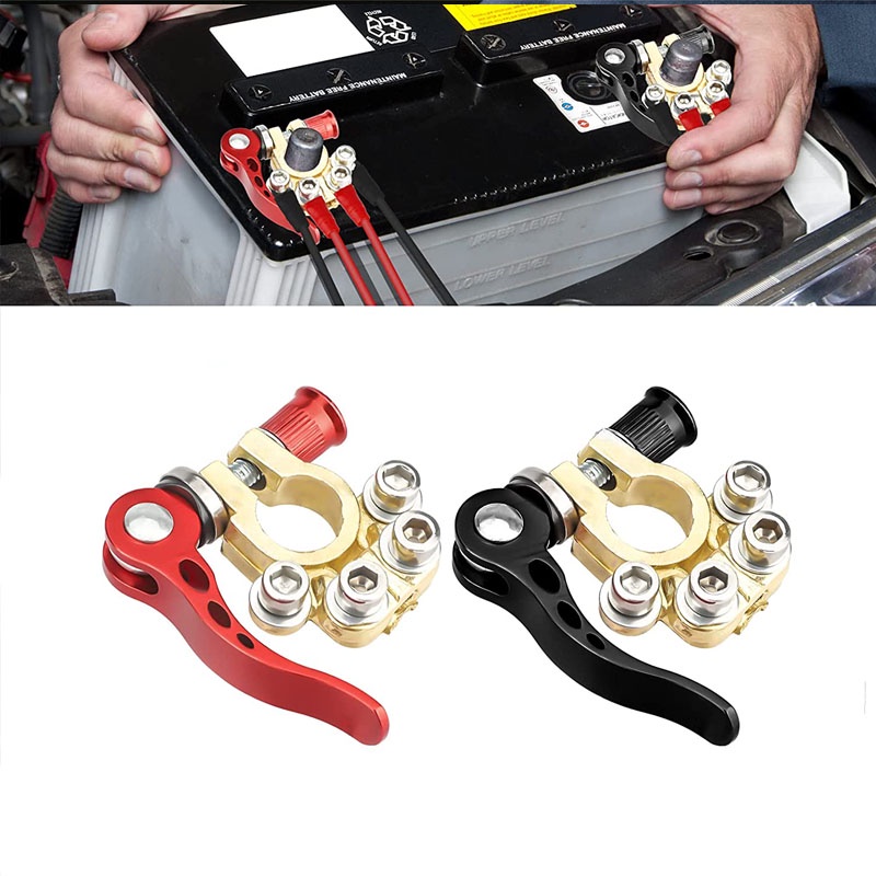 1 Pair Quick Release Battery Terminal Clamps M6 Positive Negative Cable