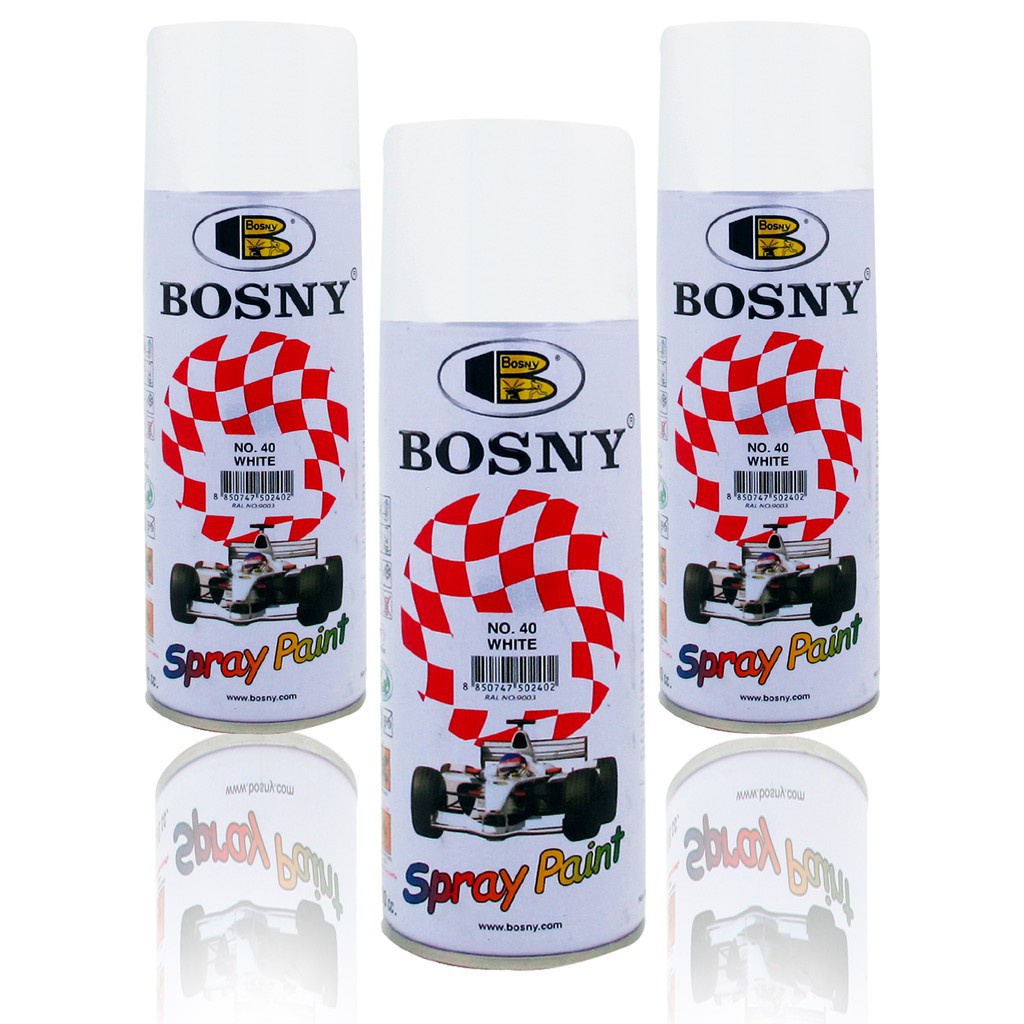 BOSNY No.40 White Spray Paint 400CC Quick Drying Lacquer Spray 100