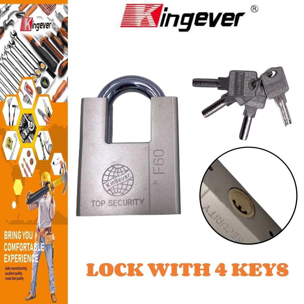 Heavy Duty Padlock Armoured Padlock With 4 Keys Shopee Philippines