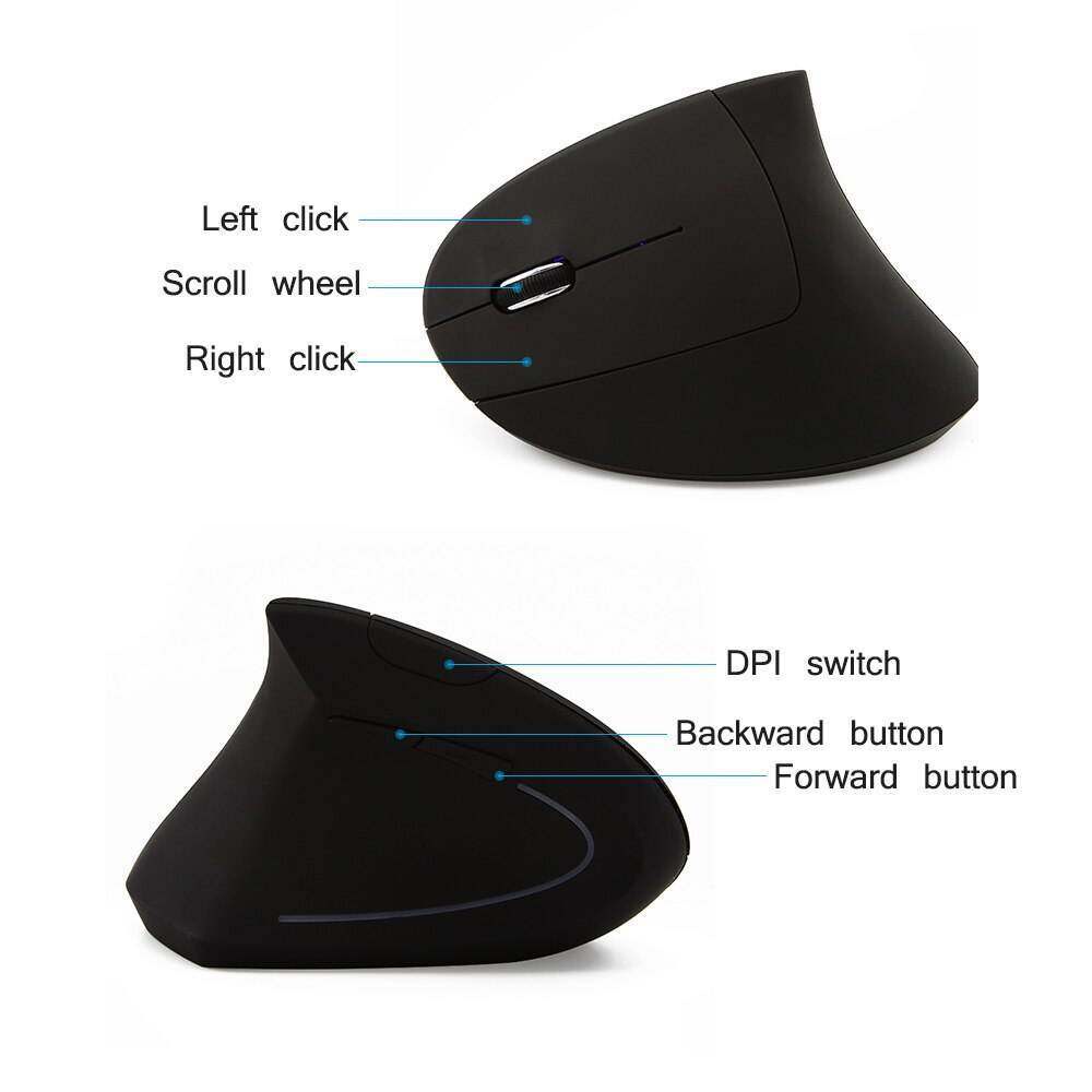 Wireless Left-Handed Vertical Mouse Wired Mouse Ergonomic Gamer mouse ...