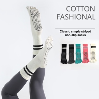 Casual Striped Pilates Socks Women Professional Silicone Anti-slip Yoga  Socks Cotton Breathable Indoor Floor Dance Sports Socks - AliExpress