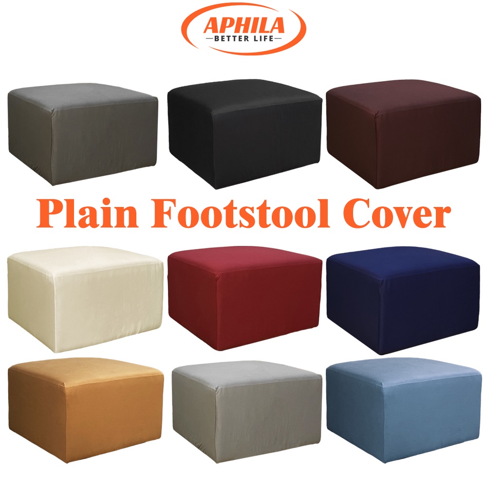 Aphila Plain Sofa Footstool Cover Center Table Cover Rectangle Ottoman