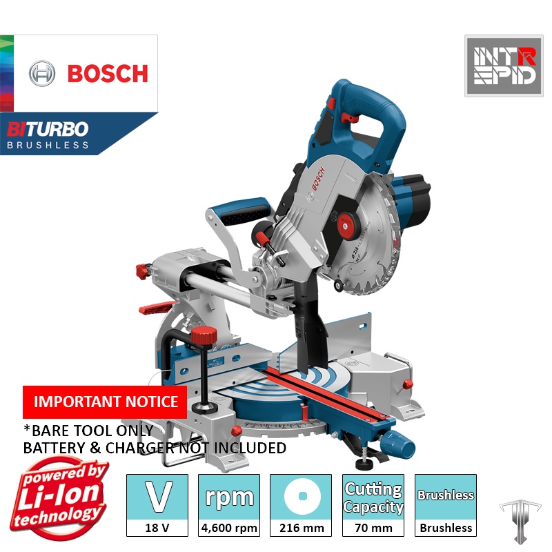 Bosch Gcm 18v 216 Professional Biturbo Brushless Cordless Mitre Saw 216