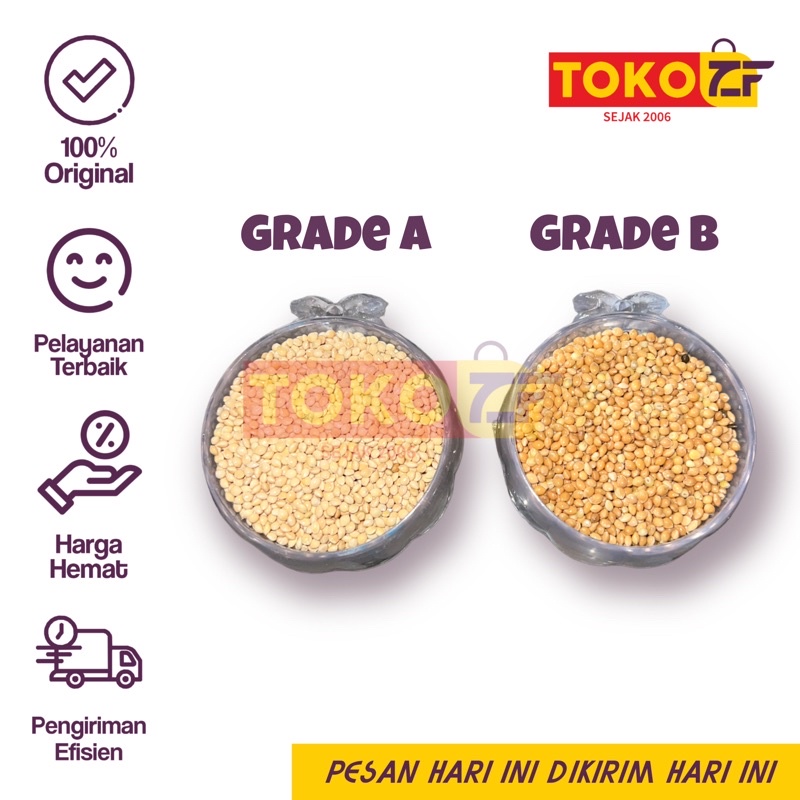 PUTIH [White & Yellow MILET] Yellow White Millet] Yellow White Millet Bird Food Lovebird