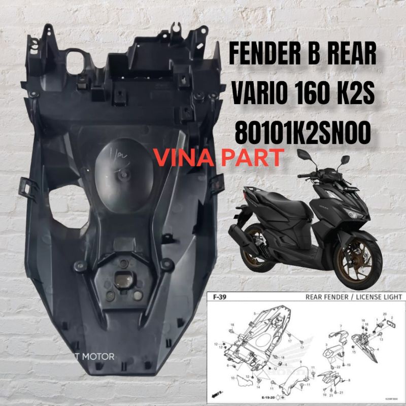 Fender B Rear Fender Under The Top Vario 160k2s Original | Shopee ...