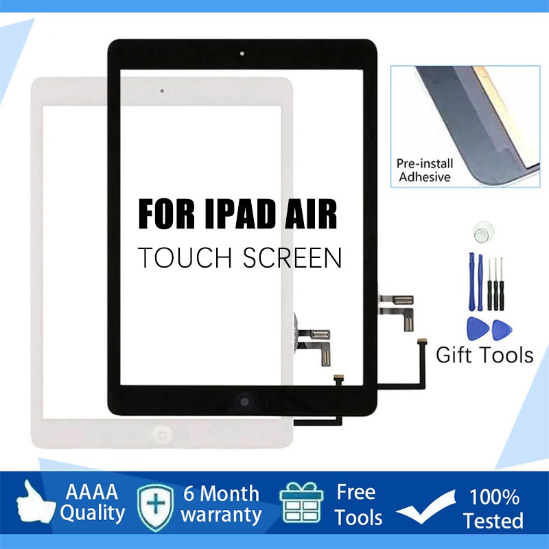 thumbnail image 2 of Screen Replacement Kit For IPad Air 1 1st Generation A1474 A1475 A1476 Touch Screen Digitizer Glass Panel With Home Button Repair Parts For IPad 5 Touchscreen Free Tools (White 2 of 12