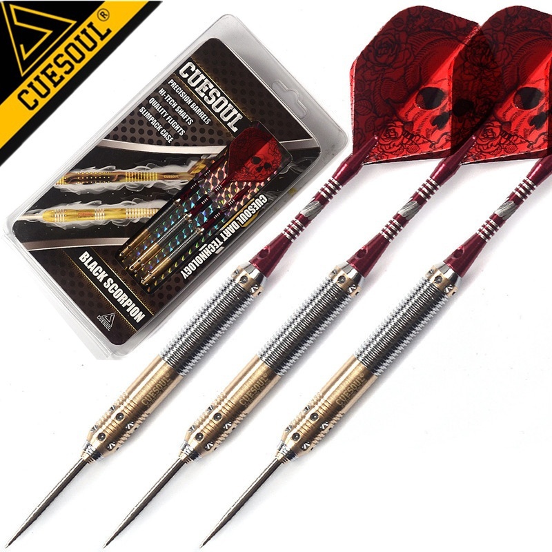 Professional 27g CUESOUL 3PCS/SET Steel Tip Darts Set With Red Skull ...