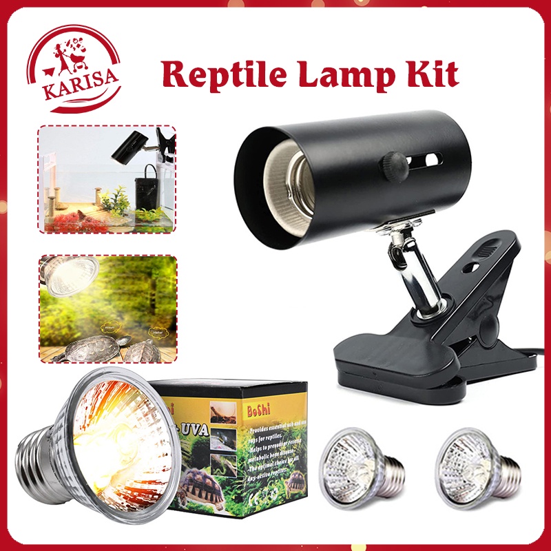 Reptile Heat Lamp UVA UVB 25W/50W Reptile Light Holder Kit For Reptiles