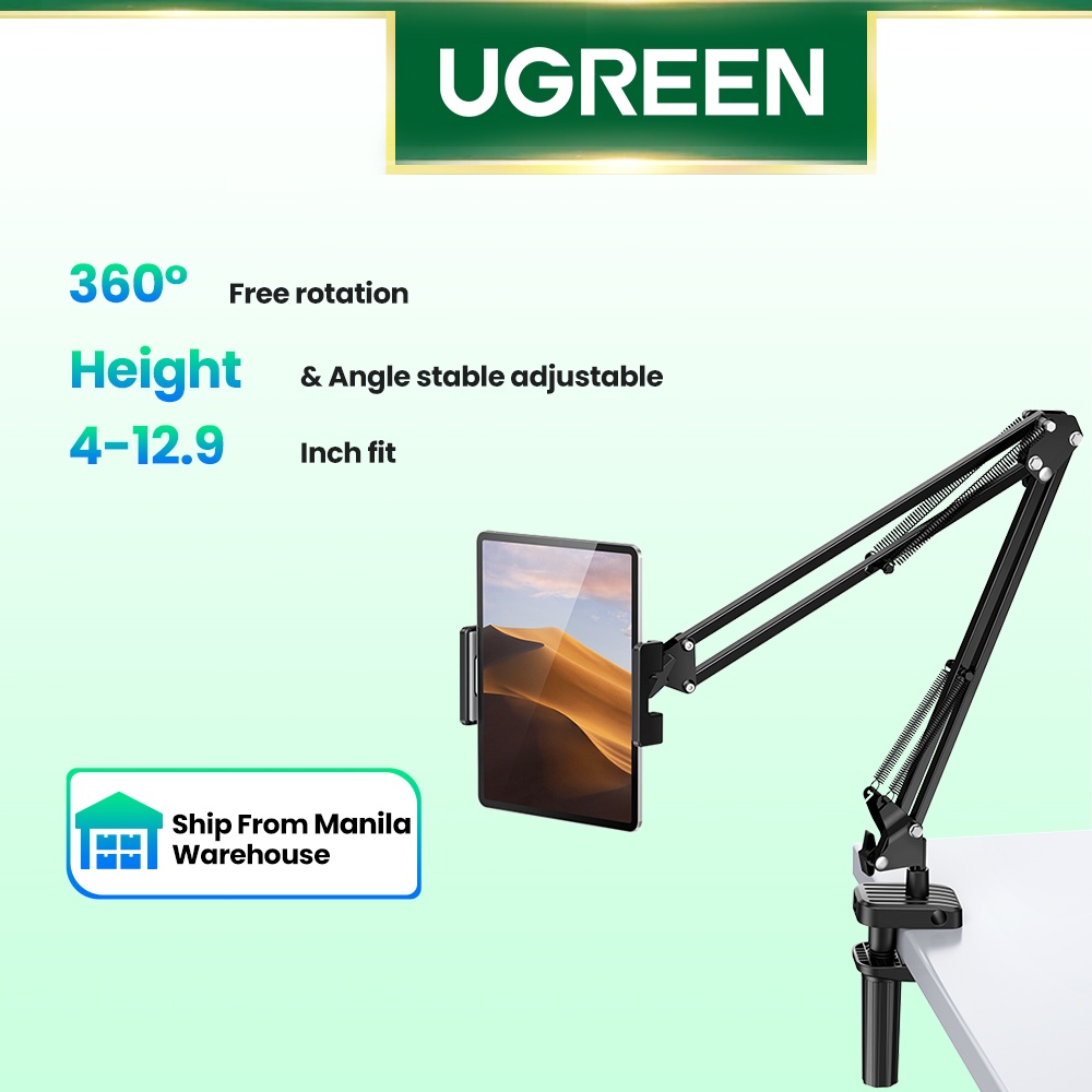UGREEN Phone Long Arm Movable Holder Clamp Tablet Mount Lazy Holder