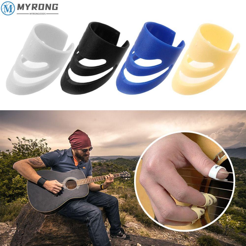 MYRONG 4Pcs/set Finger Picks DIY ALaska Pik For Acoustic Guitar Finger