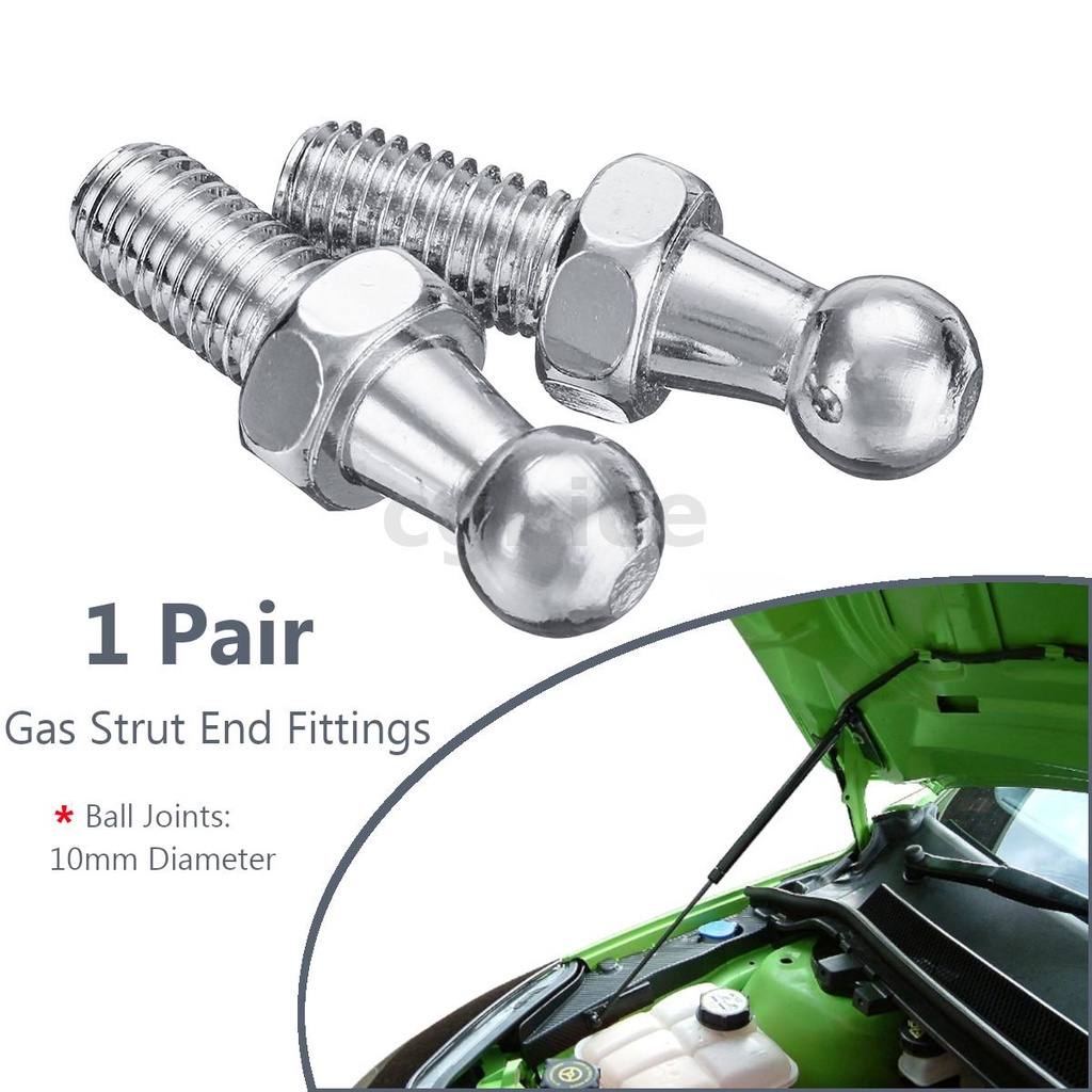 2x Universal Bonnet Boot Gas Strut End Multi Fitting 10mm Ball Pin ...