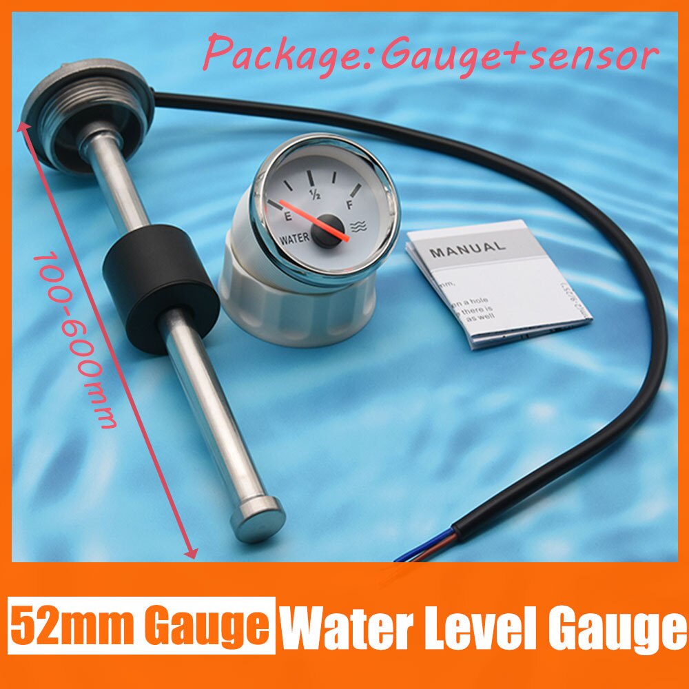 Kus Sender 175mm Fuel & Water Level Sensor & Gauge Combo - 0-190 Ohm, 12V/24V, 5-Hole SAE, IP67 For Trucks & Marine