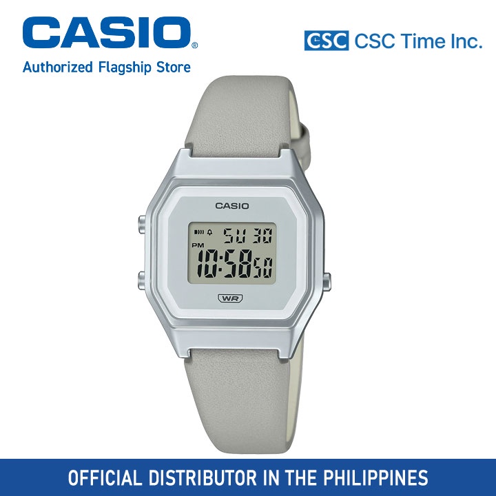 Casio digital watch online leather strap