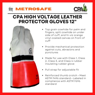 Chicago Protective Apparel Low Voltage Leather Protector Gloves