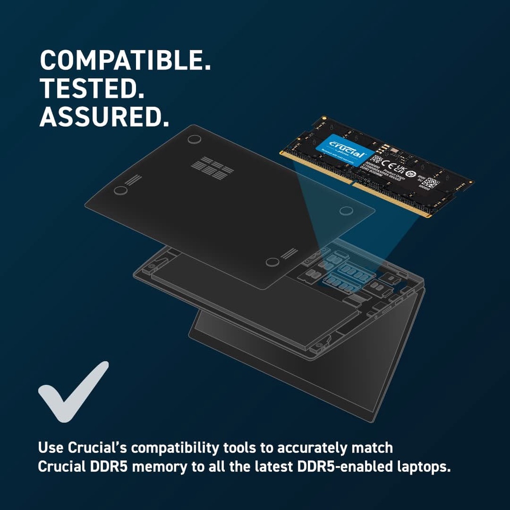 Crucial Memory RAM SODIMM 16GB DDR5 4800MHz CL40 Laptop Memory ...