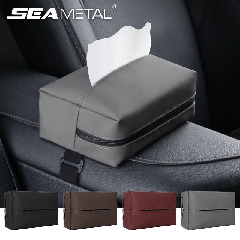 Multi-Functional Adjustable Armrest Cushion With Tissue Box & Cup Holder - Universal Car, Boat, Sofa Storage Organizer