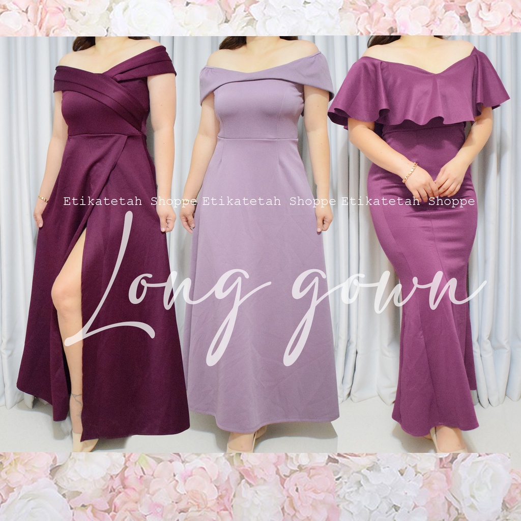 Onhand COD Long Neoprene Gown for civil wedding outfit and other formal events up to XL Shopee Philippines
