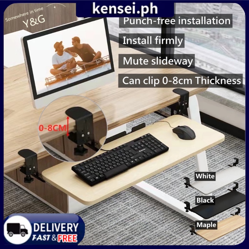 【Ready Stock】Punch-Free Sliding Rail Keyboard Rack keyboard tray table ...