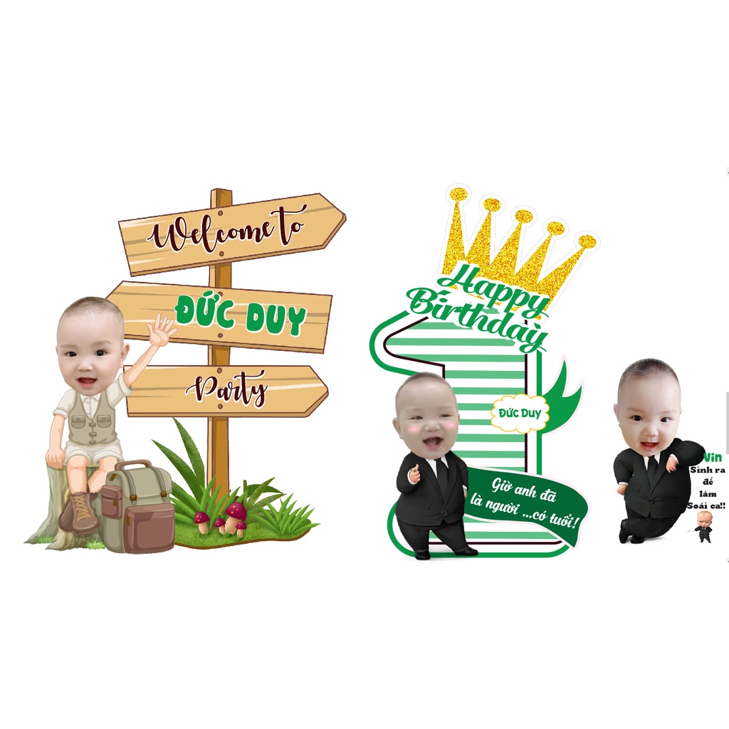 Birthday CHIBI, WELCOME TREE WITH BABY SHAPE (FREE DESIGN ACCORDING TO ...