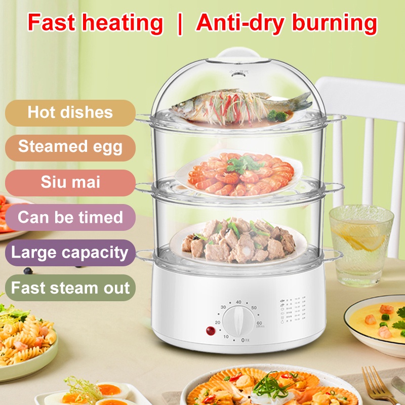 siomai steamer 350W white electric steamer 3layer largecapacity